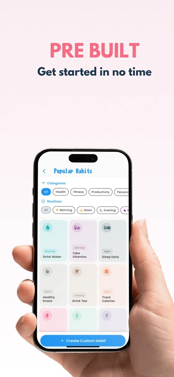Popular habits to add in one tap